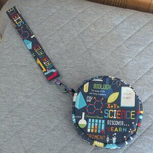 Intelligent Women Science Math Theme Round Multicolor Wristlet Nerds Rock